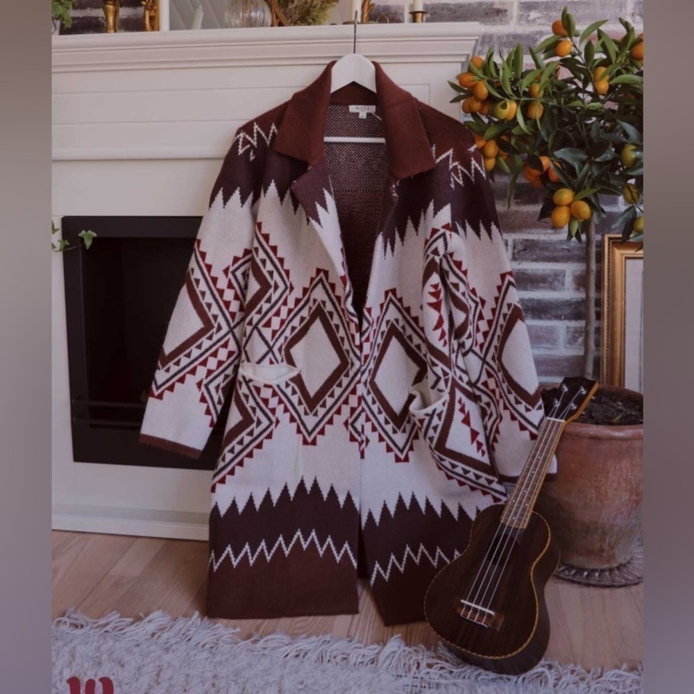 Geometric Retro/boho Inspired Spring Jacket | small - Picture 3 of 12